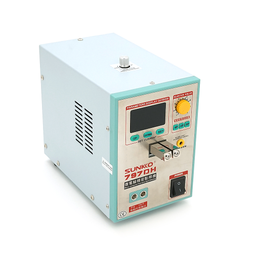 Апарат точкового зварювання конденсаторний SUNKKO S797DH, Ni-Cd, Ni-MH, Li-Ion, стрічка 0,3 мм, струм 800А, 220V, 245х200х140 мм, 7 kg, 3,8kW