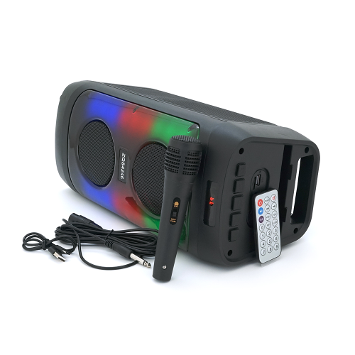 Акустична система з підсвічуванням ZQS4246, 2*15W, вбудований акум 3600mAh, живлення від USB кабелю, Black, Box