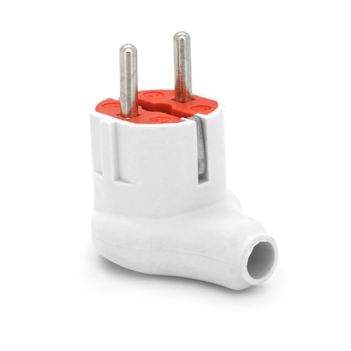 Вилка із заземленням кутова YT-531, 16A, White