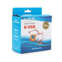 Портативний HUB із крокодилами на 8*USB2.0+LCD, живлення 12В, Red, Box