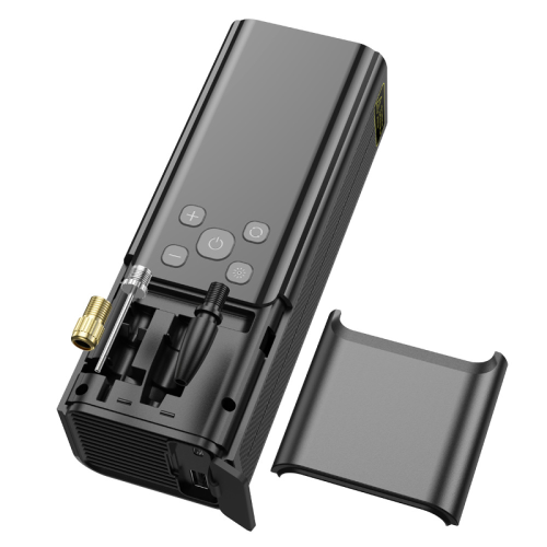 Портативний повітряний насос HOCO ZP7, до 10 атм, вбудований акумулятор 5000mAh, ліхтарик, Black, Box