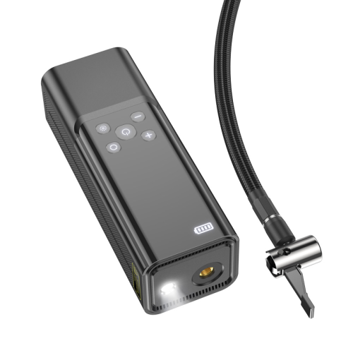 Портативний повітряний насос HOCO ZP7, до 10 атм, вбудований акумулятор 5000mAh, ліхтарик, Black, Box