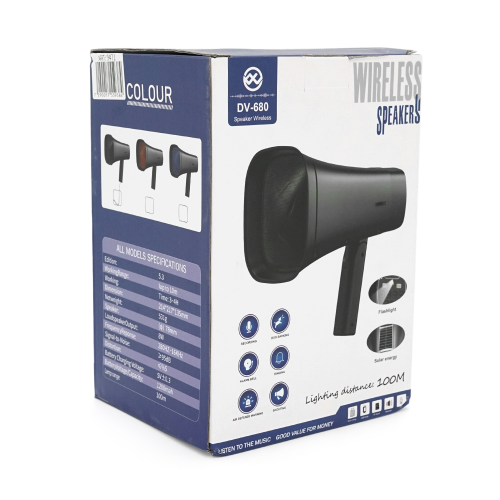 Гучномовець Megaphone DV680, 25W, живлення від акумулятора +Solar, СЗУ, Gray, Box