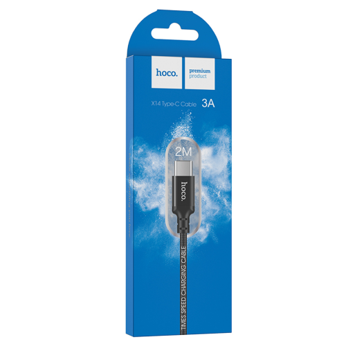 Кабель Hoco X14, Type-C-USB, 3A, Black, довжина 1м, BOX