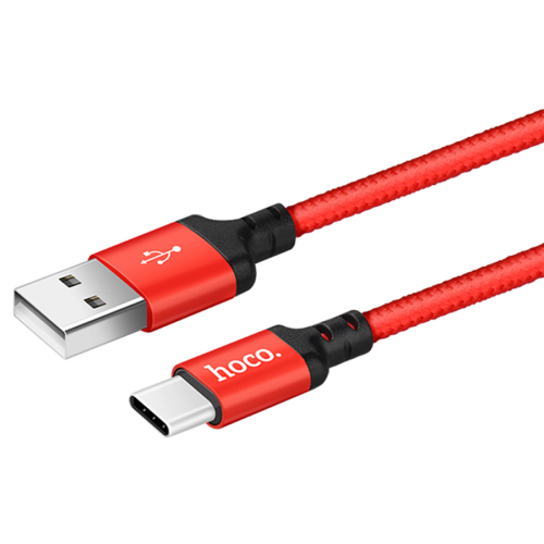 Кабель Hoco X14, Type-C-USB, 3A, Red, довжина 2м, BOX