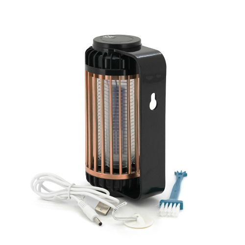 Лампа-знищувач комарів та мух Thunderbolt KY-003B, охоплення 360&amp;deg;, акб 1600mAh, UV-лампа 365нм, чорна, 155*90мм