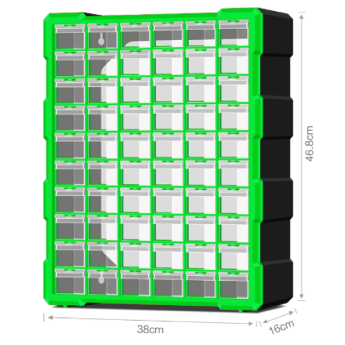 Скринька для зберігання деталей 60 осередків 46,8*38*16cм, осередок 15,3*5,4*3,6см
