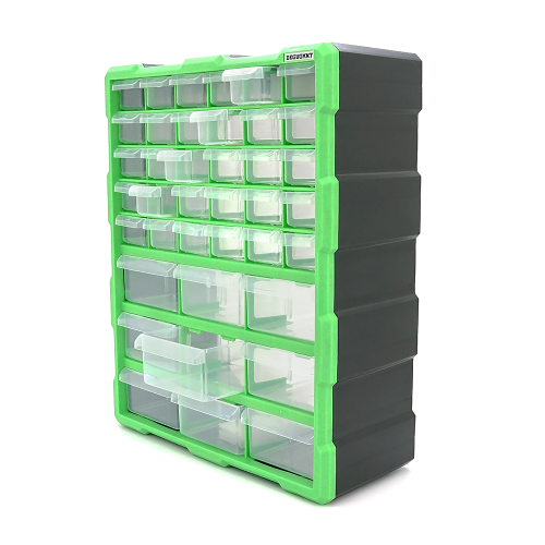 Скринька для зберігання деталей 39 осередків 46,8*38*16cм, осередки 2х-типів 15,3*5,4*3,6см та 15,3*11,2*6см