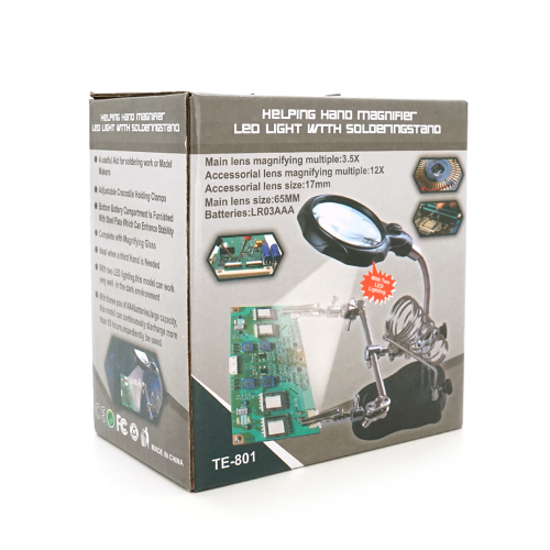 Тримач &amp;quot;третя рука&amp;quot; TE-801+LED, діамерт 60мм, 3.5-12X, Box