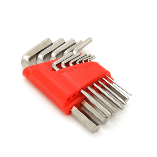 Набір шестигранних L-подібних ключів 11шт (0.05, 1 / 16, 5 / 64, 3 / 32, 7 / 64, 1 / 8, 9 / 64, 5 / 32, 3 / 16. 7 / 32, 1 / 4дюйма), 108г, червоний