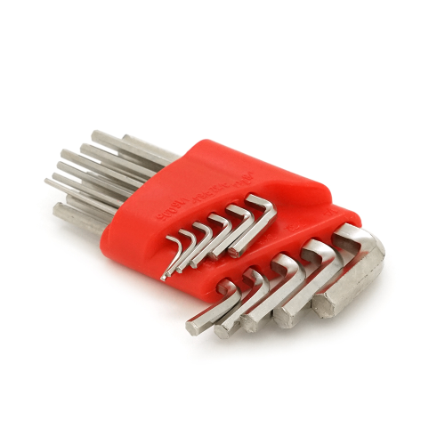 Набір шестигранних L-подібних ключів 11шт (0.05, 1 / 16, 5 / 64, 3 / 32, 7 / 64, 1 / 8, 9 / 64, 5 / 32, 3 / 16. 7 / 32, 1 / 4дюйма), 108г, червоний