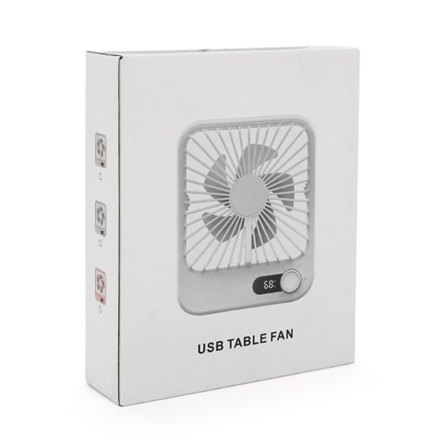 Портативний настільний вентилятор YT-1723, регулювання потужності диммером, 185х145мм, вбудований аккум, USB кабель, Mix Color, Box