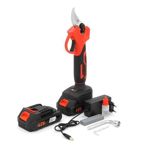 Акумуляторний секатор YT36234, 2 акумулятори+зарядка, Red, Case