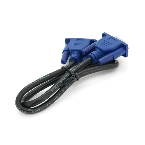 Кабель Merlion VGA 3 + 2 0.5m, male to male (тато-тато), чорно-синій, пакет Q250