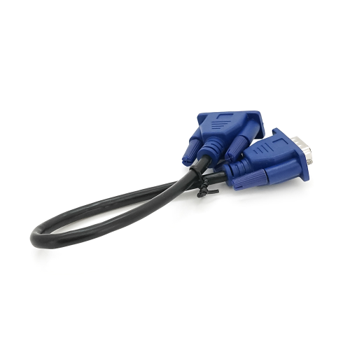 Кабель Merlion VGA 3+2 0.3m, male to male (тато-тато), чорно-синій, пакет Q250