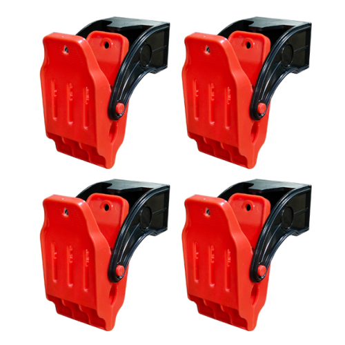 Настінний затискач для миття килимків, метал+ПВХ, 131*67мм, чорний-червоний