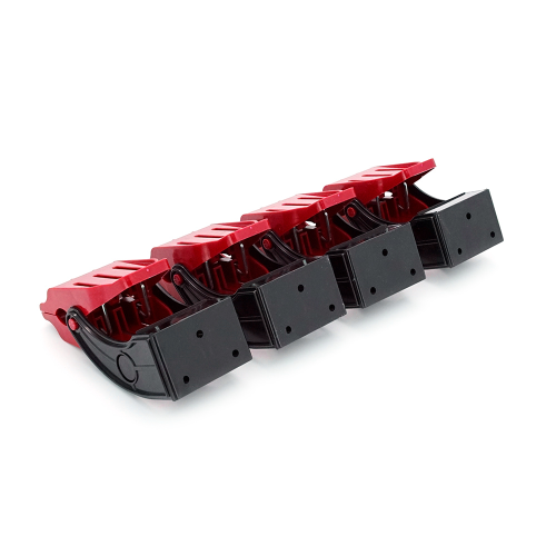 Настінний затискач для миття килимків, метал+ПВХ, 131*67мм, чорний-червоний