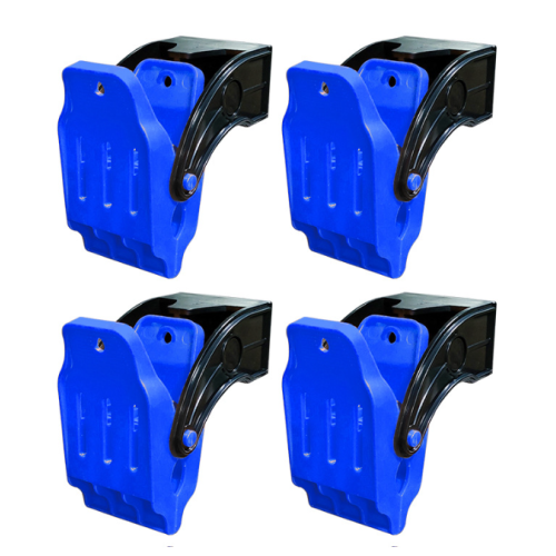 Настінний затискач для миття килимків, метал+ПВХ, 131*67мм, чорний-синій