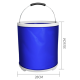 Відро складане туристичне, об'єм 20літрів, 24*30.5см, Blue