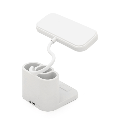 Гнучка настільна лампа BKL-L7 з органайзером, 3 режими (білий+теплий білий), сенсорне включення, вбудований акум 500mAh, 15х6 см, 290г, White, Box