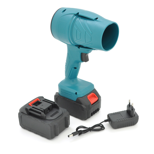 Бездротовий ручний турбовентилятор YT41011 + 2 акумулятори, зарядка 220В, Blue, Кейс