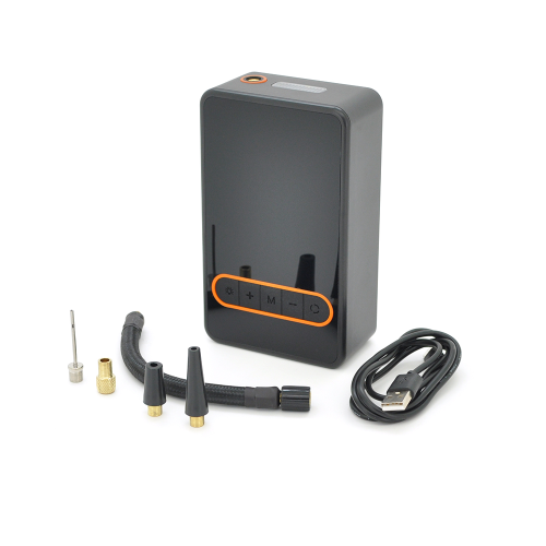 Портативний повітряний насос CX-329B, до 3.4 атм, вбудований акумулятор 5000mAh, ліхтарик, зарядка від USB кабелю, Black, Box