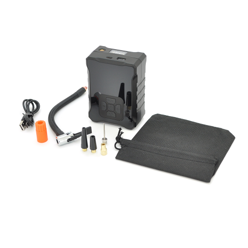 Портативний повітряний насос YT41014, до 10 атм, вбудований акумулятор 6000mAh, ліхтарик, зарядка від USB кабелю, Black, Box