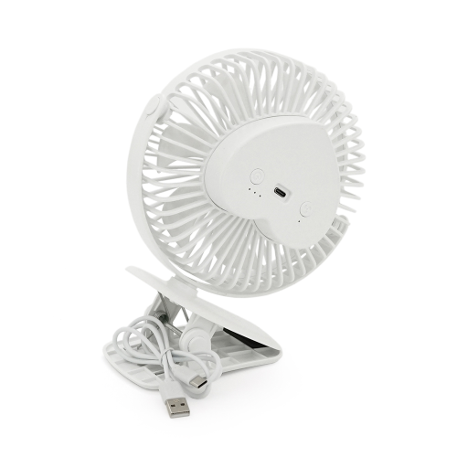 Портативний настільний вентилятор YT41016, R*160мм, 3 режими, прищіпка, таймер, вбудований акумулятор, USB кабель, Mix Color, Box