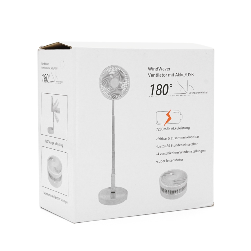 Портативний настільний вентилятор FH-2058, R*195mm, 3 режими, висота до 1м, живлення від 2*18650, Mix Color, Box