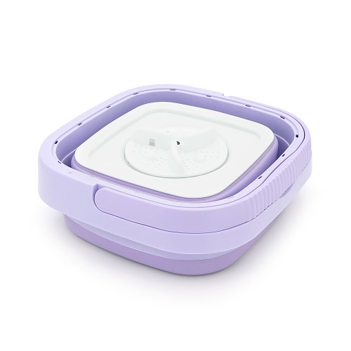 Пральна машина H576 MINI P, складана, 9л, 12В, 25Вт, 1.2кг, LED-індикатор, електронне управління, 29,5*29,5(14.5)мм, пластик, фіолетовий