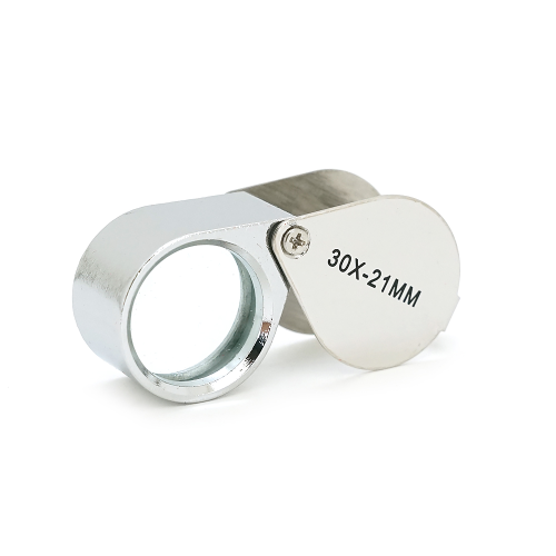 Лупа ручна 1152 30X-21mm, складна (брелок), метал-скло, пластикова коробка. 60*24*18mm.