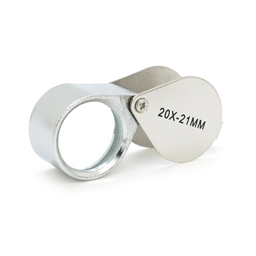 Лупа ручна 1152 20X-21mm, складна (брелок), метал-скло, пластикова коробка. 60*24*18mm.