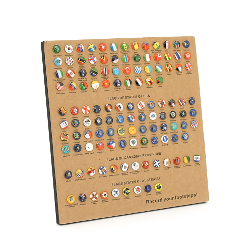 Пазл &amp;quot;Прапори країн світу&amp;quot; 291 кнопка / прапор, пробкова дошка (220*210*17 мм)