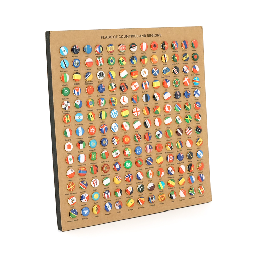 Пазл &amp;quot;Прапори країн світу&amp;quot; 291 кнопка / прапор, пробкова дошка (220*210*17 мм)