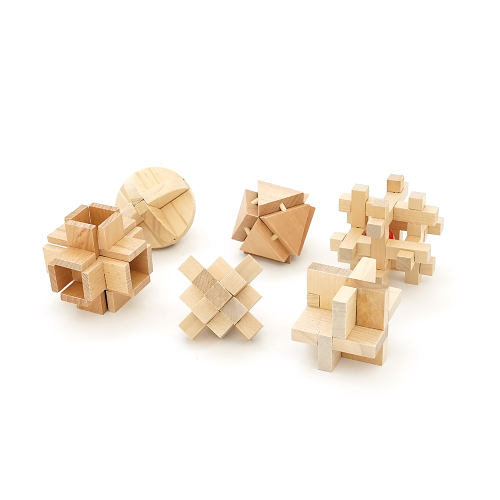 Набір 3D із 6-головоломок &amp;quot;Набір №2&amp;quot; + сумка для зберігання. Метріал: дерево. Розміри елементів 5.7-10 см. 205х135х120 мм. Вага: 0.410 кг.