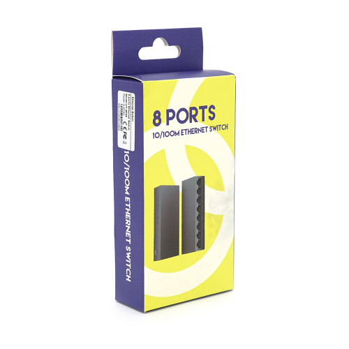 Комутатор UT-SF08, 8 портів Ethernet 10 / 100 Мбіт / с, USB DC5V0.6A. 120*36*21mm, BOX Q60