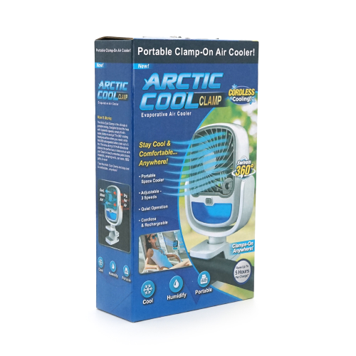 Портативний настільний вентилятор Arctic Cool, 3 режими, прищіпка, вбудований акумулятор, Mix Color, Box