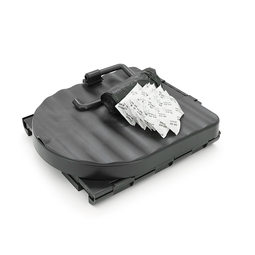 Дорожній складаний туалет, з кришкою, 12 внутрішній пакетів, 12 затверджувачів, тримач для паперу, сумка для зберігання, пластик, 33*30*28см, чорний