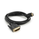 Кабель HDMI (тато)-DVI (тато) 1,5 метра без обплетення круглий, Black, Пакет, Q150