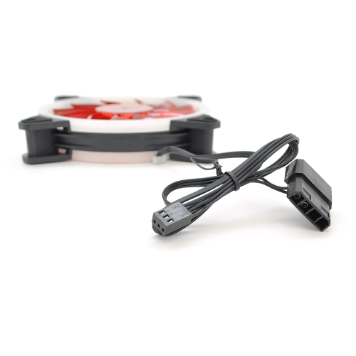 Кулер корпусний 12025 DC sleeve fan 3pin + 4pin - 120*120*25мм, 12V, 1200об / хв, Red, двосторонній
