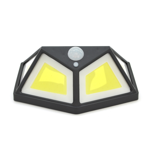 Вуличний ліхтар із сутінковим датчиком з сонячною панеллю, кріплення на стіну 100COB, Black