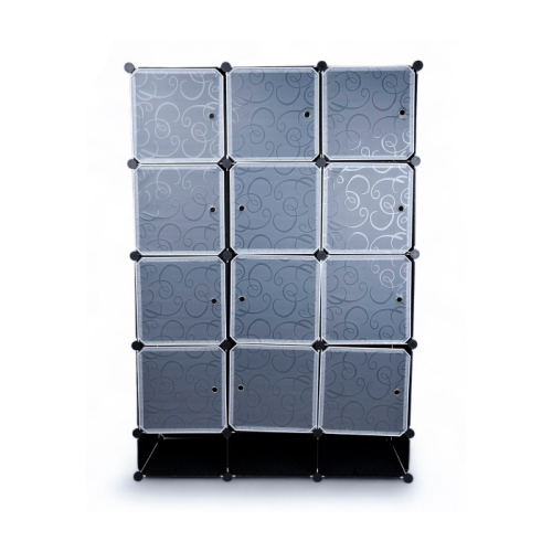 Шафа для речей та взуття пластикова MP312-62A, 110х37х165см, Black, Box