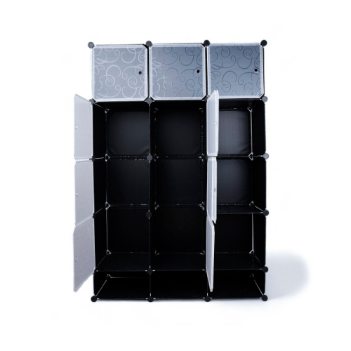 Шафа для речей та взуття пластикова MP312-62A, 110х37х165см, Black, Box