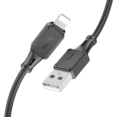 Кабель Hoco X101 Silicone, Lightning-USB, 2.4А, довжина 1м, Black, BOX