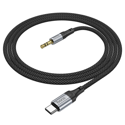 Кабель HOCO UPA26 DC3.5 (тато) =&amp;gt; Type-C (тато), круглий в обплетенні, 1м, Black, Box