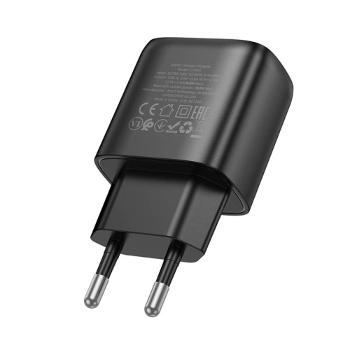 СЗУ 110-240V HOCO C140A 1xUSB, 18W, Black, Blister