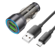 Набір АЗУ 12-24V HOCO NZ12 + кабель Micro, 2xUSB, 36W, кабель 1м, Black, Box