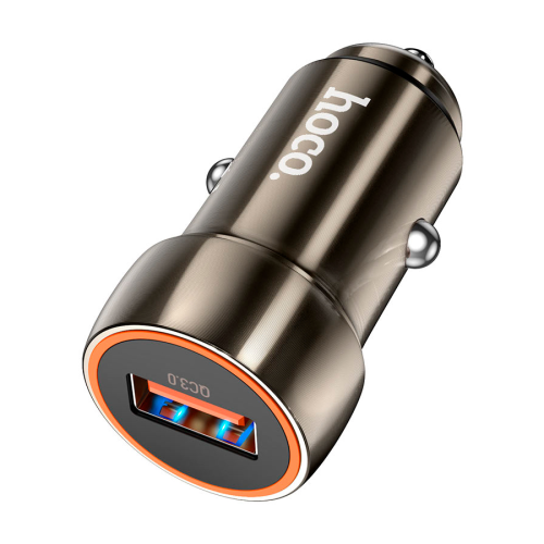 Набір АЗУ 12-24V HOCO Z46 + кабель MicroUSB, 1xUSB, 18W, кабель 1м, Black, Box