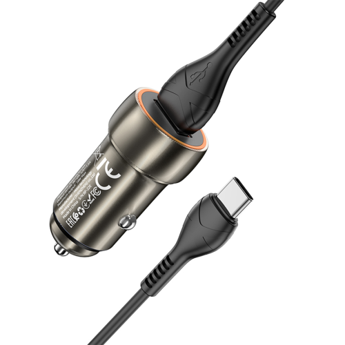 Набір АЗУ 12-24V HOCO Z46 + кабель Type-C, 1xUSB, 18W, кабель 1м, Black, Box