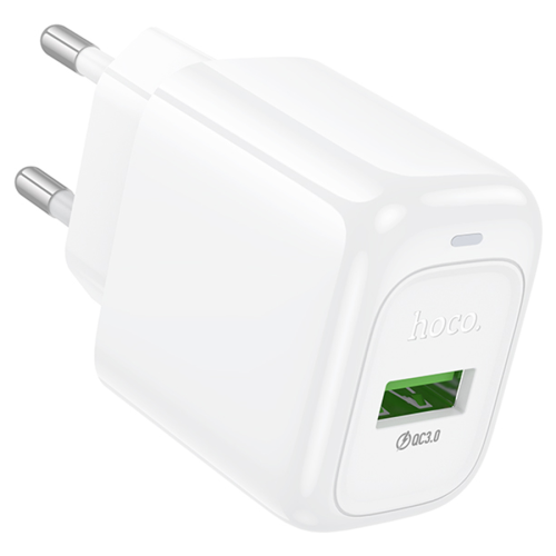СЗУ 110-240V HOCO CS52A 1xUSB, 18W, White, Blister